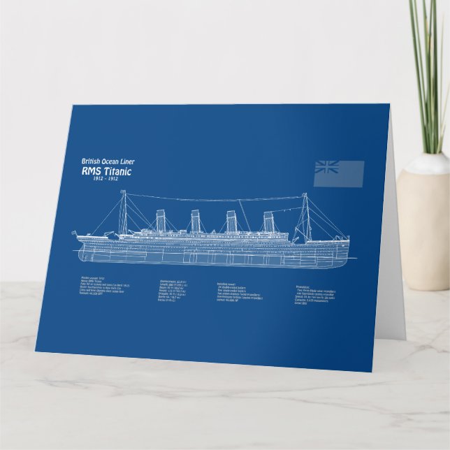 Carte De Remerciements Plan directeur du navire Titanic RMS ABD (Devant)