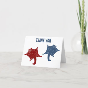 Carte De Remerciements Planeurs à sucre volants rouge et bleu