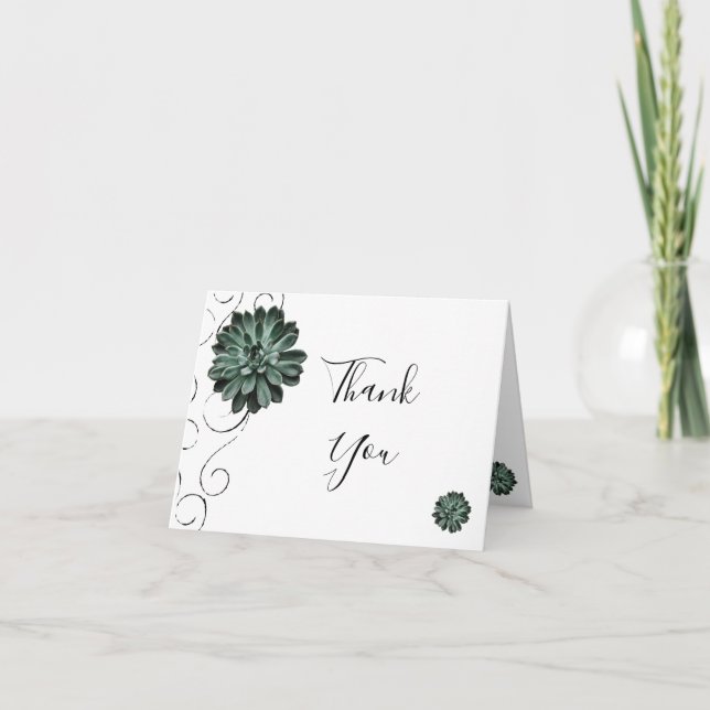 Carte de remerciements Plante Succulent (Devant)