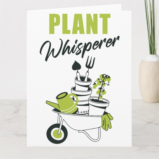 Carte De Remerciements Plante Whisperer - Drôle Mignonne jardinier & Plan (Devant)