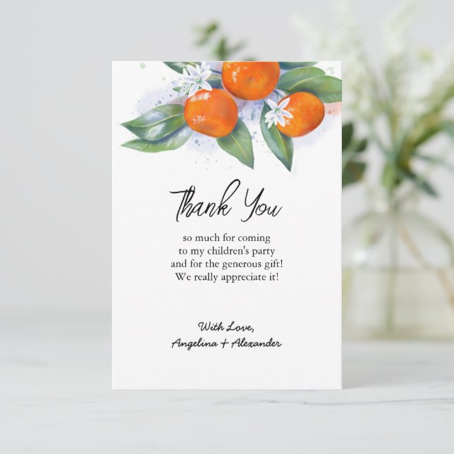 Carte de remerciements plat (Debout devant)