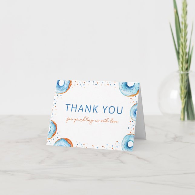 Carte de remerciements plat à goutte bleue (Devant)