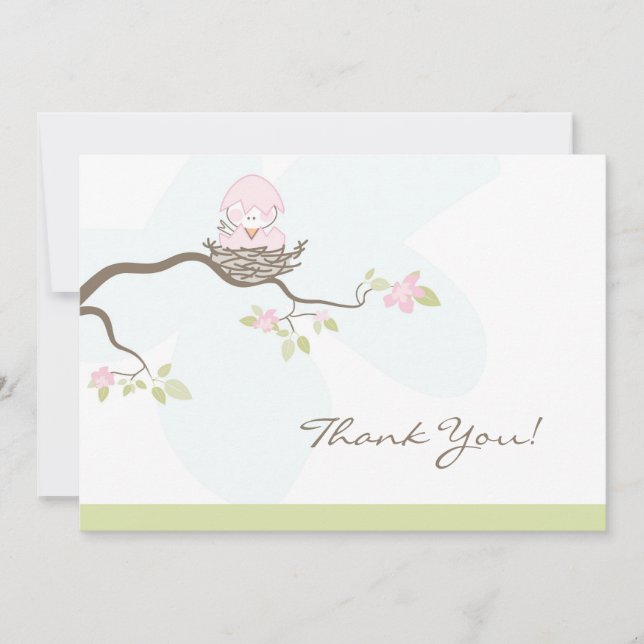Carte de remerciements plat de baby shower - (Devant)