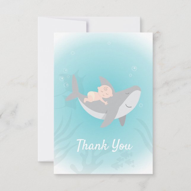 Carte de remerciements plat de Baby shower de requ (Devant)