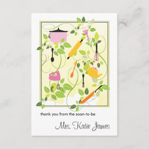 Carte de remerciements plat de Fête de la mariée