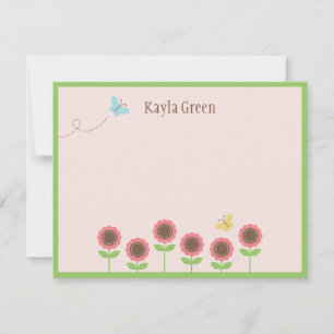 Carte de remerciements plat de fleurs précieuses