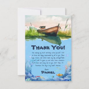 Carte de remerciements plat de pêche unifié O-fish
