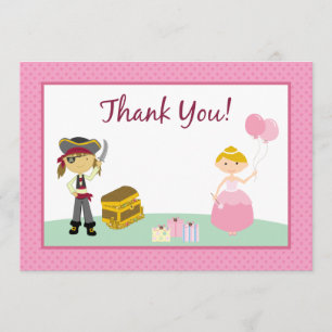 Carte de remerciements plat de princesse et de