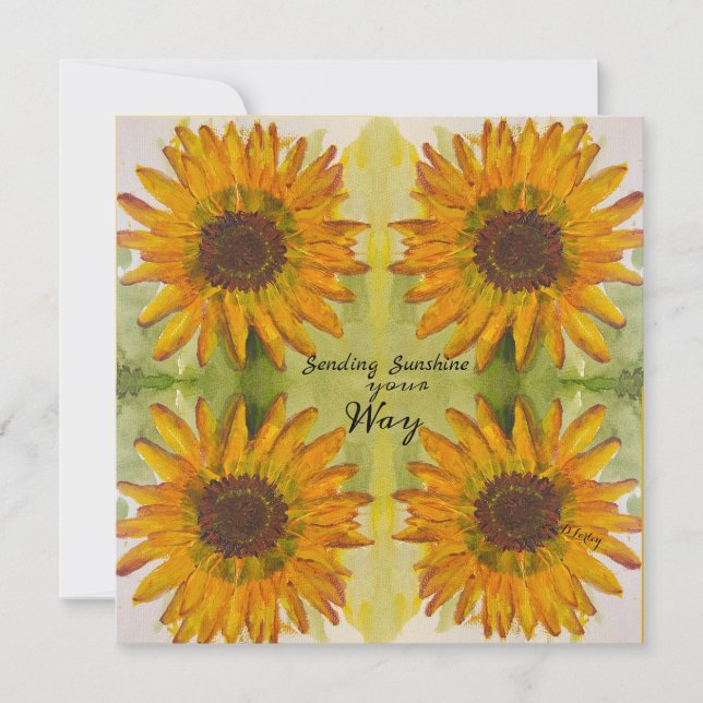 Carte de remerciements plat de tournesol (Devant)