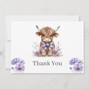 Carte de remerciements plat de vache pourpre Highl