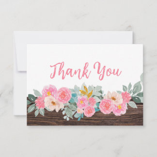 Carte de remerciements plat floral rustique