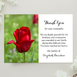 Carte de remerciements plat funéraire Tulip
