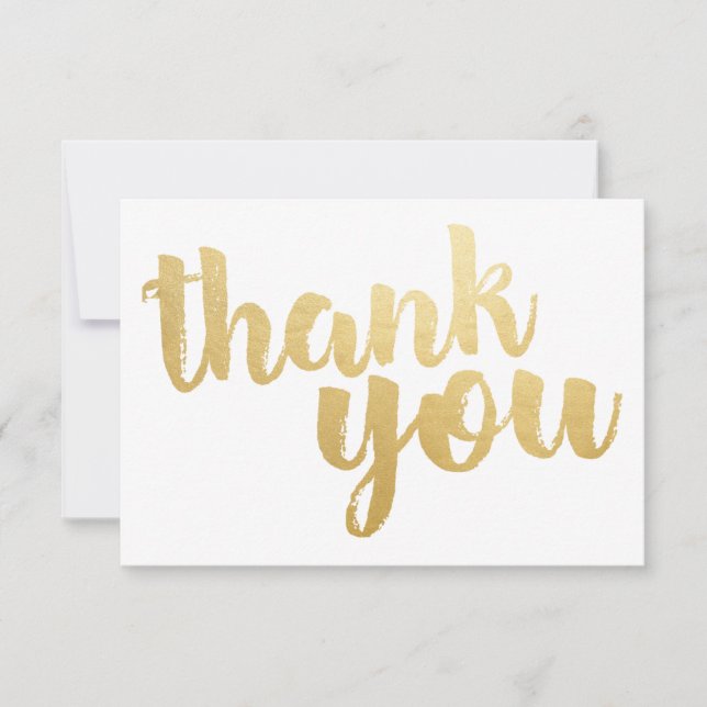 Carte de remerciements plat Gold Script (Devant)