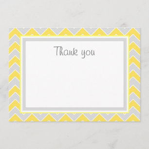 Carte de remerciements plat jaune et gris de