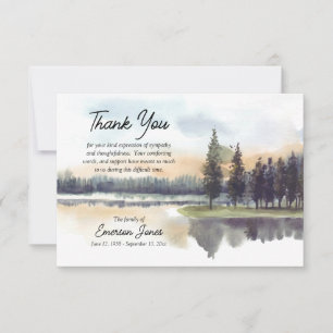 Carte de remerciements plat Lakeside Sympathie
