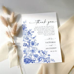 Carte de remerciements plat Mariage en porcelaine 