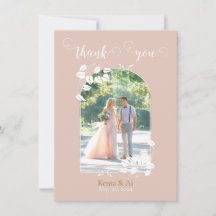 Carte de remerciements plat Mariage personnalisé