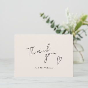 Carte de remerciements plat minimaliste moderne Ma