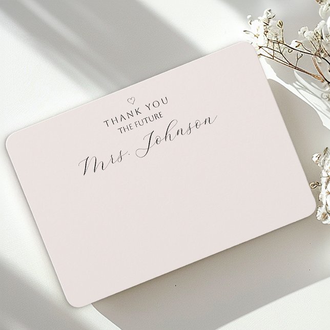 Carte de remerciements plat moderne | L'avenir Mme (Simple Elegant Thank You Card)