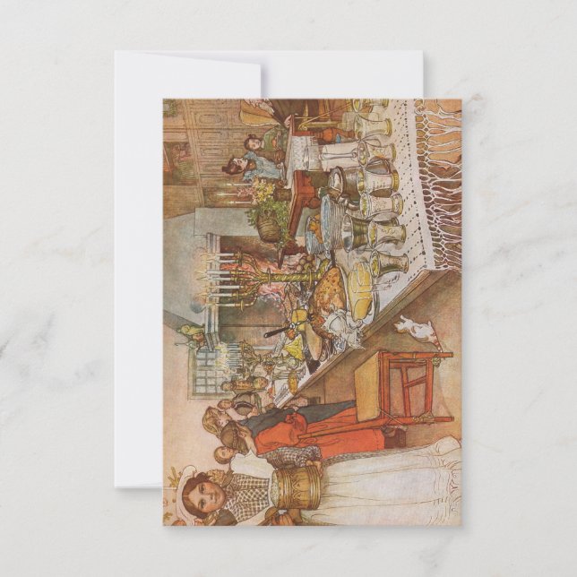 Carte de remerciements plat Noël Eve Carl Larsson (Devant)