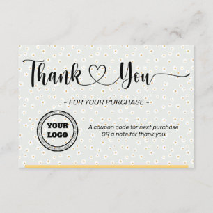Carte de remerciements plat personnalisé Daisy