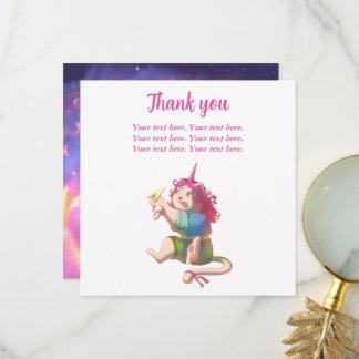 Carte de remerciements plat rose baby shower