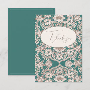 Carte de remerciements plat vintage Faux Lace