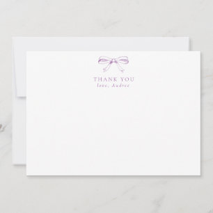 Carte de remerciements plat Vintage simple pourpre