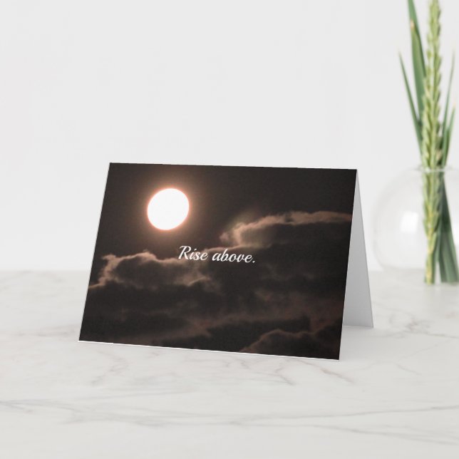 Carte De Remerciements Pleine lune d'affirmation et nuages Blank 5x7 (Devant)