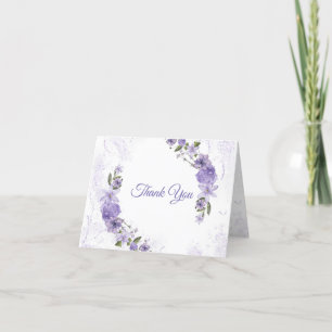 Carte De Remerciements Pliage Floral Violet
