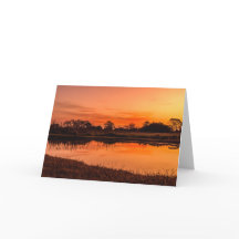 Carte de remerciements plié au coucher du soleil