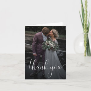 Carte de remerciements plié avec Mariage photo bla