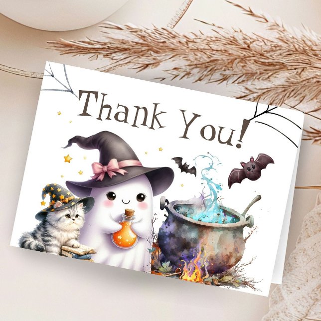 Carte de remerciements plié Baby shower Halloween (Créateur téléchargé)