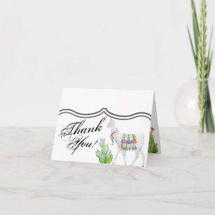 Carte de remerciements plié Boho Llama Cactus Bohè