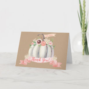 Carte de remerciements plié Citrouille automne