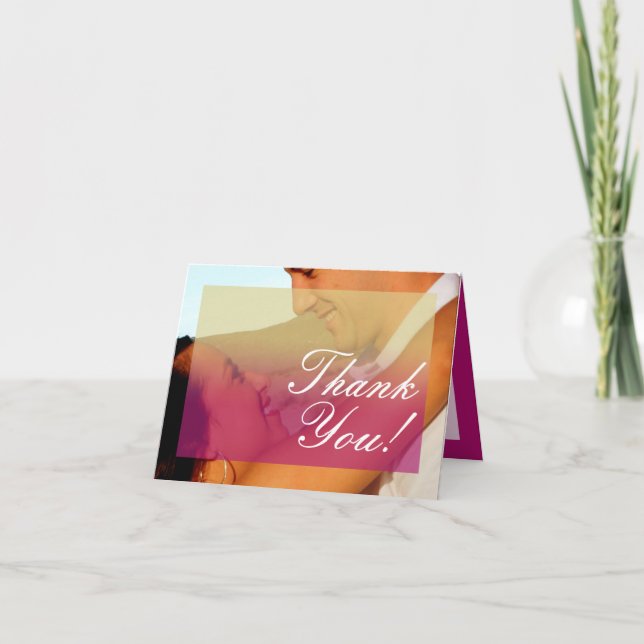 Carte de remerciements plié Coucher de soleil Fade (Devant)