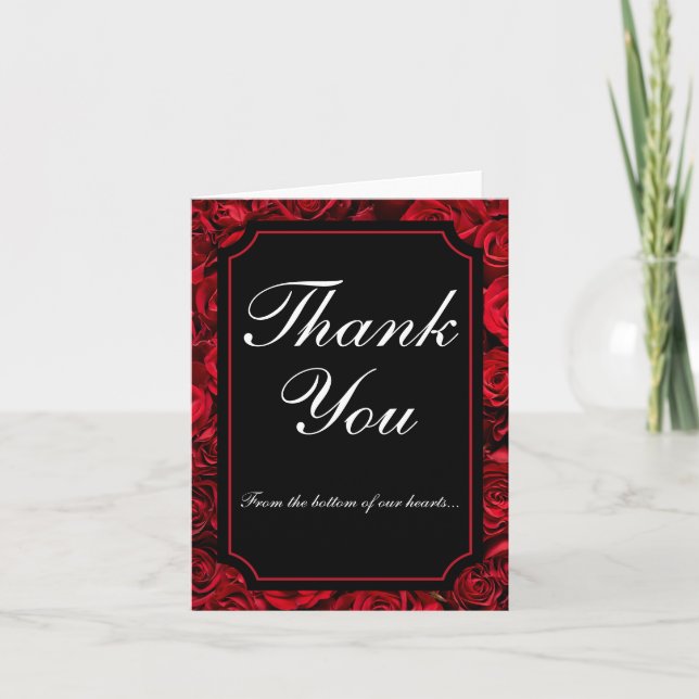 Carte de remerciements plié de Rose gothique (Devant)