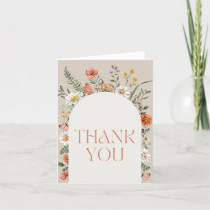 Carte de remerciements plié fleur sauvage