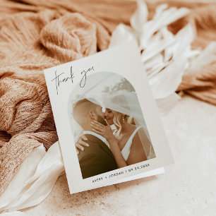 Carte de remerciements plié, Mariage photo Merci