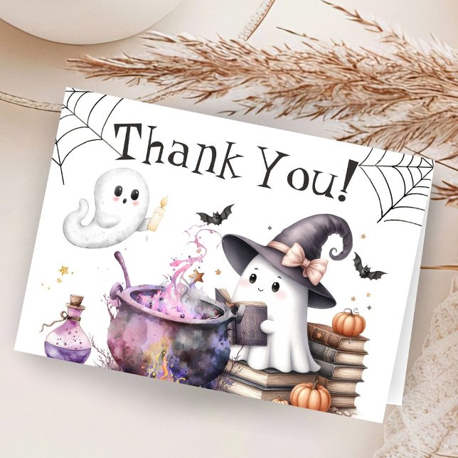Carte de remerciements plié rose Baby shower Hallo (Créateur téléchargé)