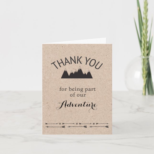 Carte de remerciements plié rustique de papier (Devant)