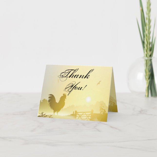 Carte de remerciements plié Sunny Morning Farm Pay (Devant)