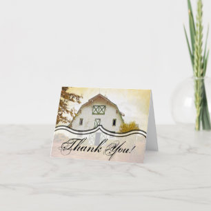 Carte de remerciements plié Sunset Grange Pays Rus