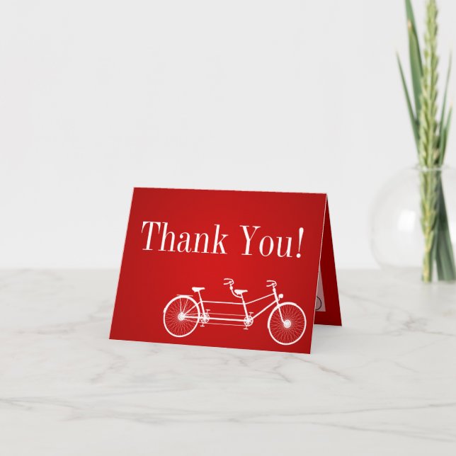 Carte de remerciements plié Whimsical Red Double V (Devant)