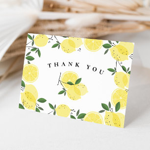 Carte de remerciements pliée au citron principal