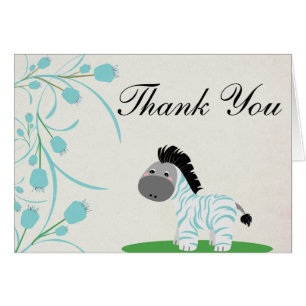 Carte de remerciements pliée Baby Zebra