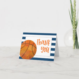 Carte de remerciements pliée de basket-ball