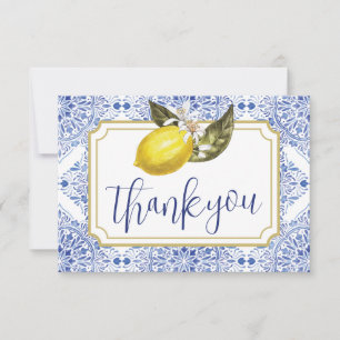 Carte de remerciements pliée de citron toscan