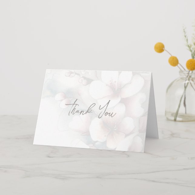Carte de remerciements pliée en fleur de cerisier (Recto)