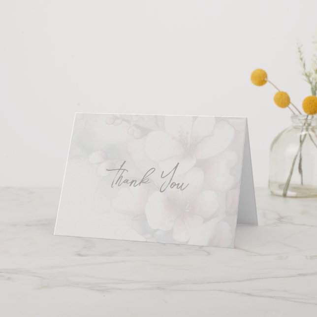 Carte de remerciements pliée en fleur de cerisier (Recto)